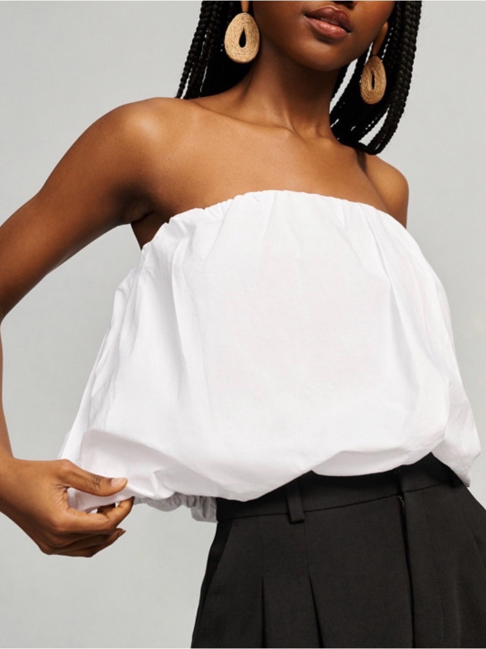 Maeve Anthropologie strapless poplin bubble top xs